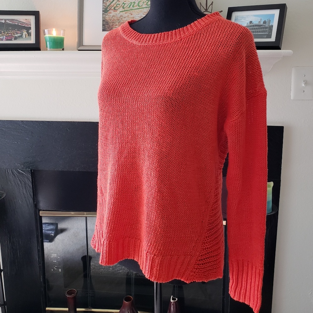 J. Crew Textured Beach Sweater in Orange